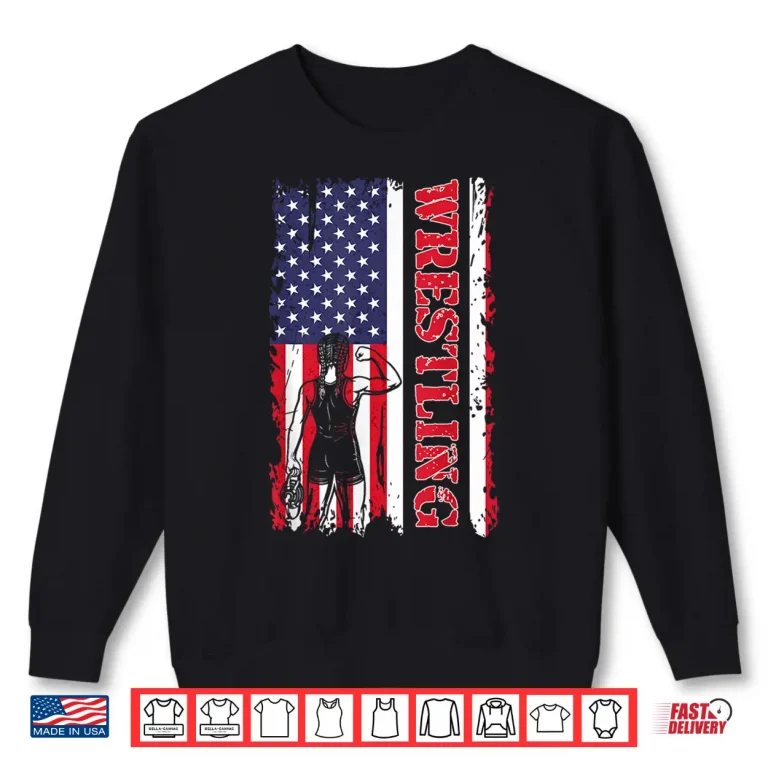 Sweatshirt USA Flag Patriotic Wrestling Martial Arts Vintage Graphic Shirt