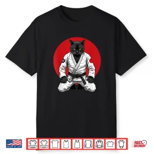 Vintage Black Cat Brazilian Jiu Jitsu Retro Grappling Humor Shirt
