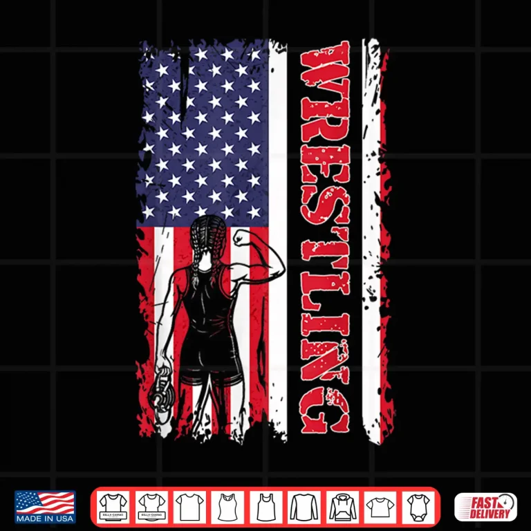 Design USA Flag Patriotic Wrestling Martial Arts Vintage Graphic Shirt