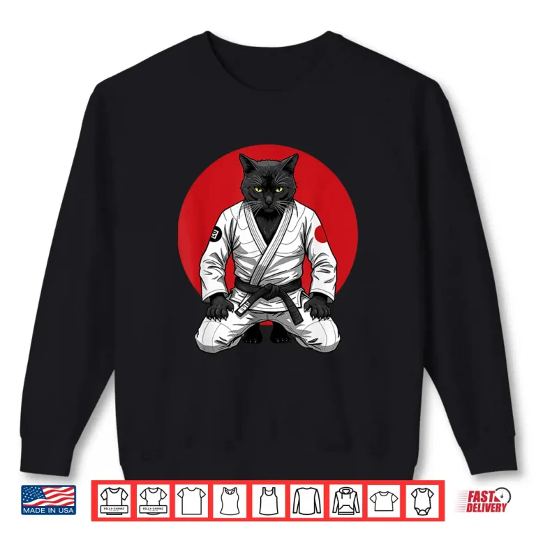 Sweatshirt Vintage Black Cat Brazilian Jiu Jitsu Retro Grappling Humor Shirt