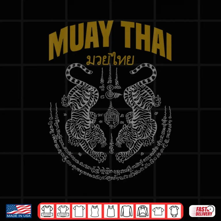 Design Art Twin Tigers Muay Thai Fighter MMA Martial Arts Shirt