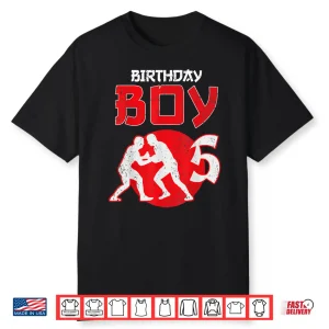 Fifth Birthday Wrestling Mma Martial Arts Youth Graphic Shirt