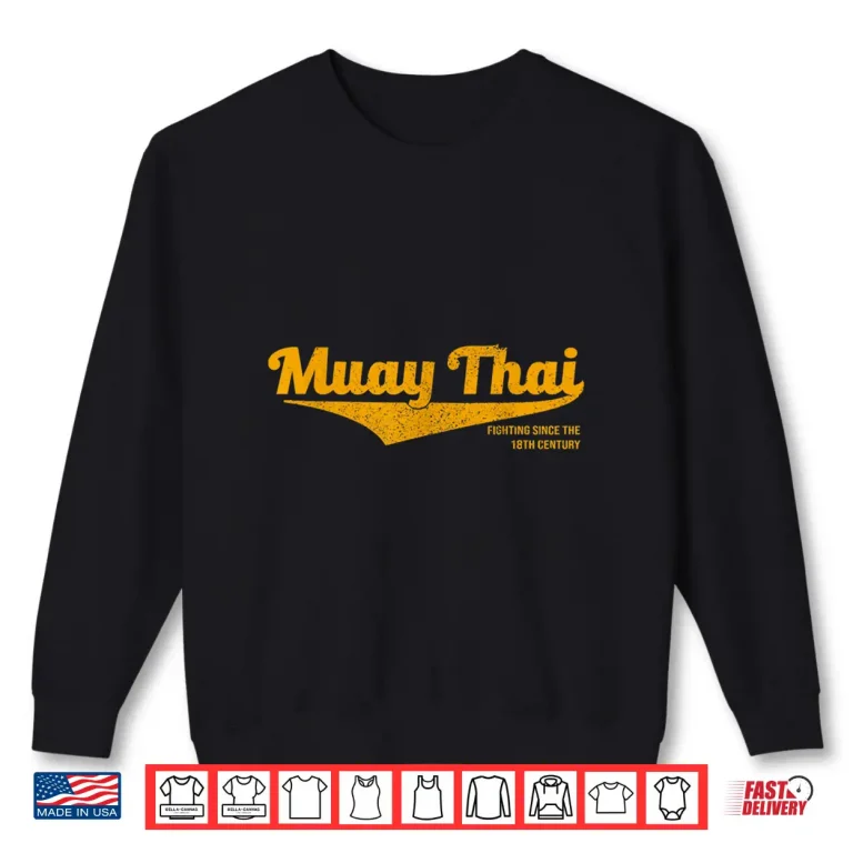 Sweatshirt Distressed Thailand Muay Thai Kickboxing MMA BJJ Graphic Shirt