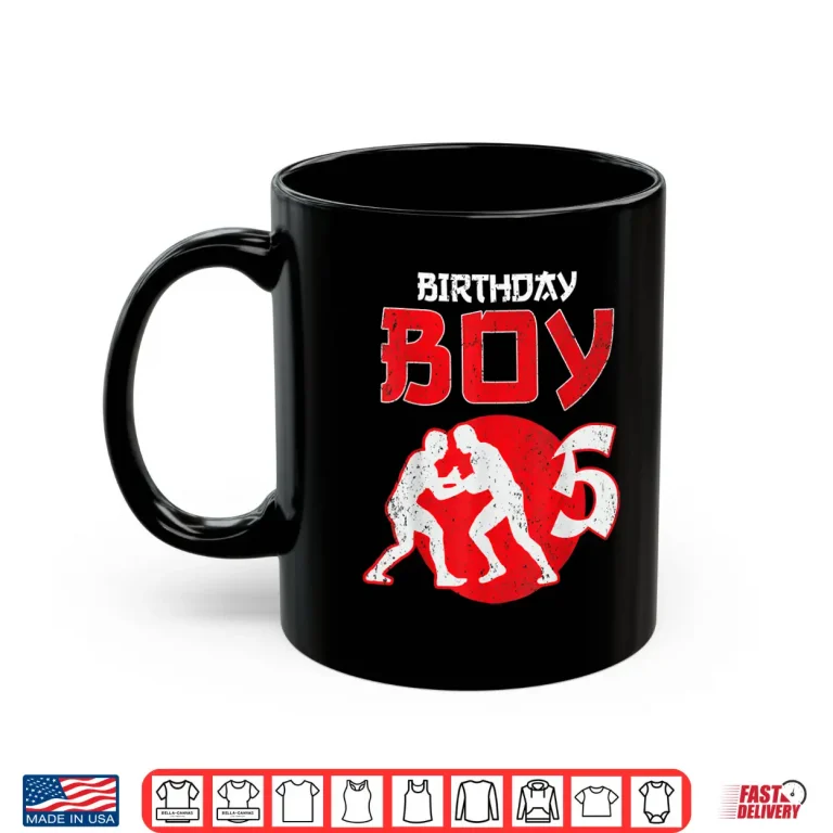 Mug Fifth Birthday Wrestling MMA Martial Arts Youth Graphic Shirt