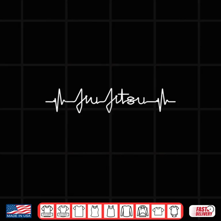 Design Heartbeat Pulse EKG Brazilian Jiu Jitsu MMA BJJ Graphic Shirt