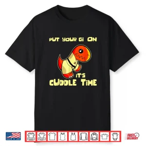 Jitsusaurus Cuddle Time Jiu Jitsu Bjj Retro Graphic Shirt