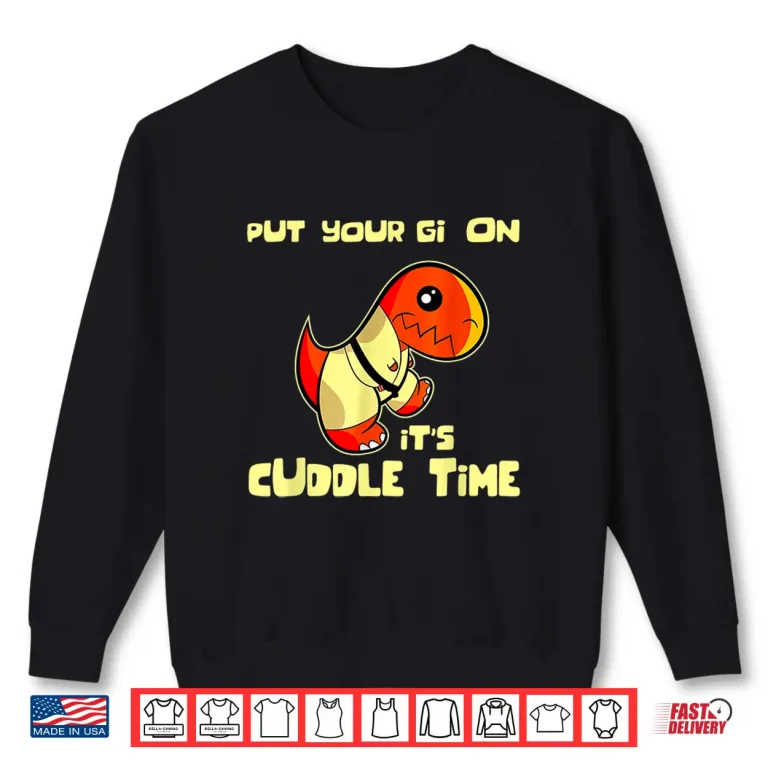 Sweatshirt Jitsusaurus Cuddle Time Jiu Jitsu BJJ Retro Graphic Shirt
