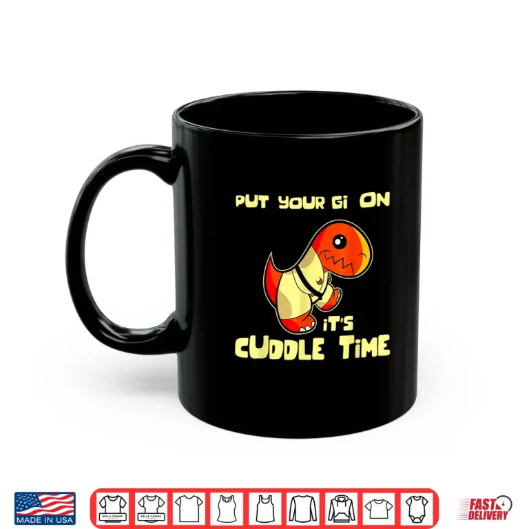 Mug Jitsusaurus Cuddle Time Jiu Jitsu BJJ Retro Graphic Shirt