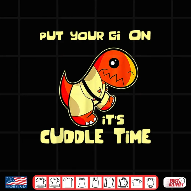 Design Jitsusaurus Cuddle Time Jiu Jitsu BJJ Retro Graphic Shirt