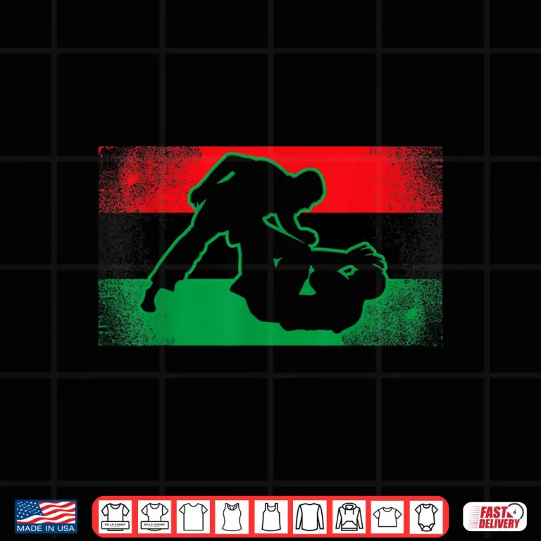 Design Pan Africa Vintage Flag Jiu Jitsu BJJ MMA Martial Art Shirt