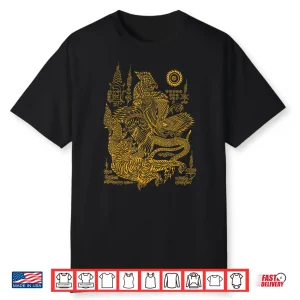 Rooster Tiger Traditional Thailand Art Muay Thai Mma Shirt