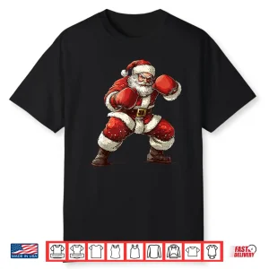 Santa Boxing Xmas Muay Thai Mma Boxer Christmas Shirt