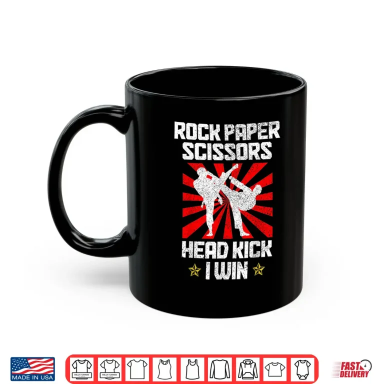 Mug Rock Paper Scissors Martial Arts Taekwondo Karate MMA Humor Shirt