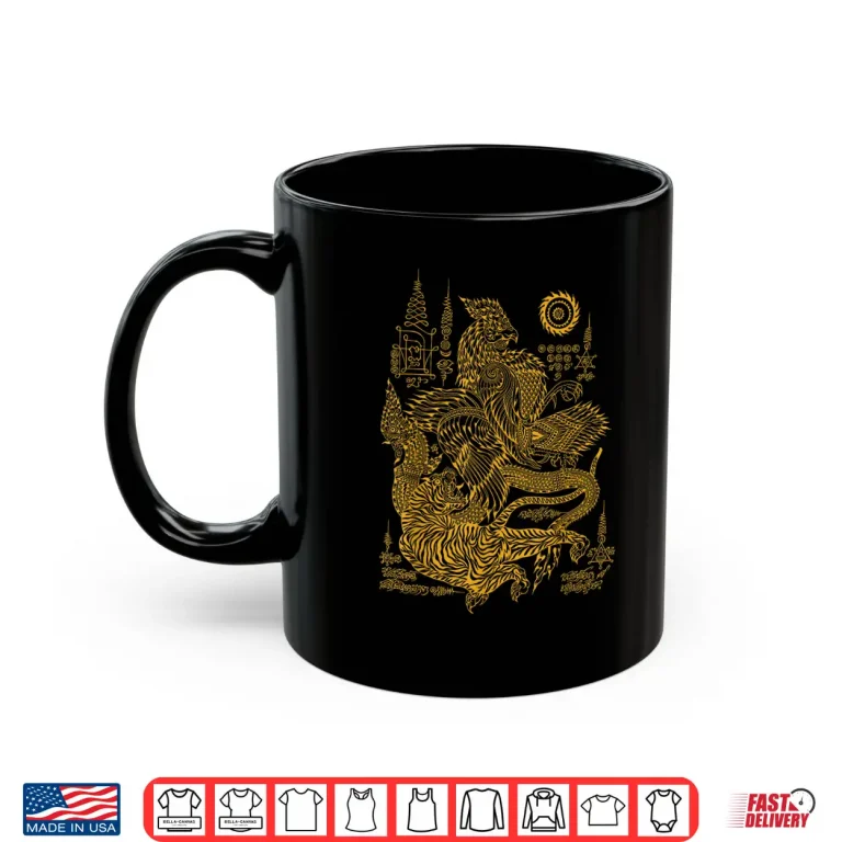 Mug Rooster Tiger Traditional Thailand Art Muay Thai MMA Shirt