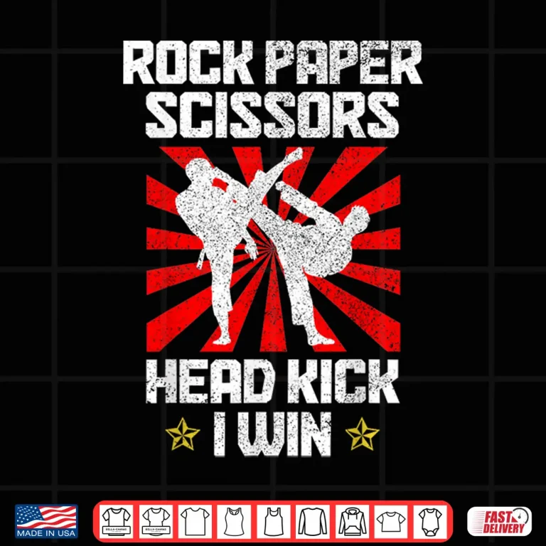 Design Rock Paper Scissors Martial Arts Taekwondo Karate MMA Humor Shirt