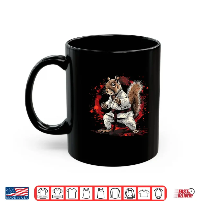 Mug Squirrel Design MMA Judo Karate Kickboxing Jiu Jitsu Shirt