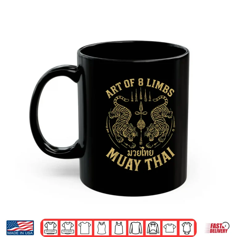 Mug Art Of Eight Limbs Tiger Muay Thai Fighter MMA Graphic Shirt