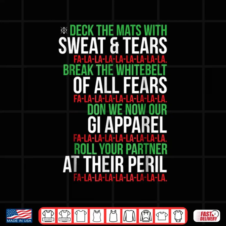 Design Deck The Mats Jiu Jitsu BJJ MMA Christmas Holiday Shirt