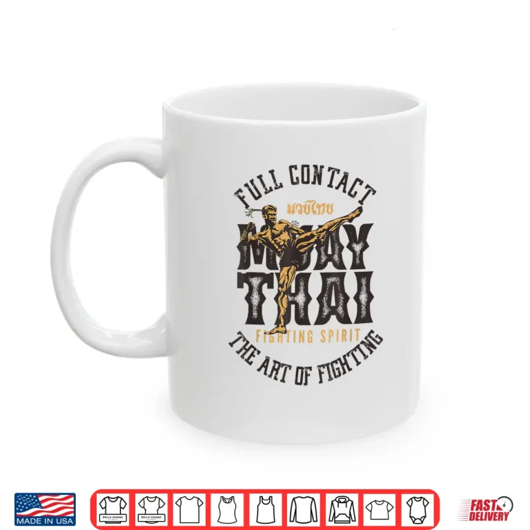 Mug Full Contact Muay Thai Fighter MMA Retro Kickboxing Shirt