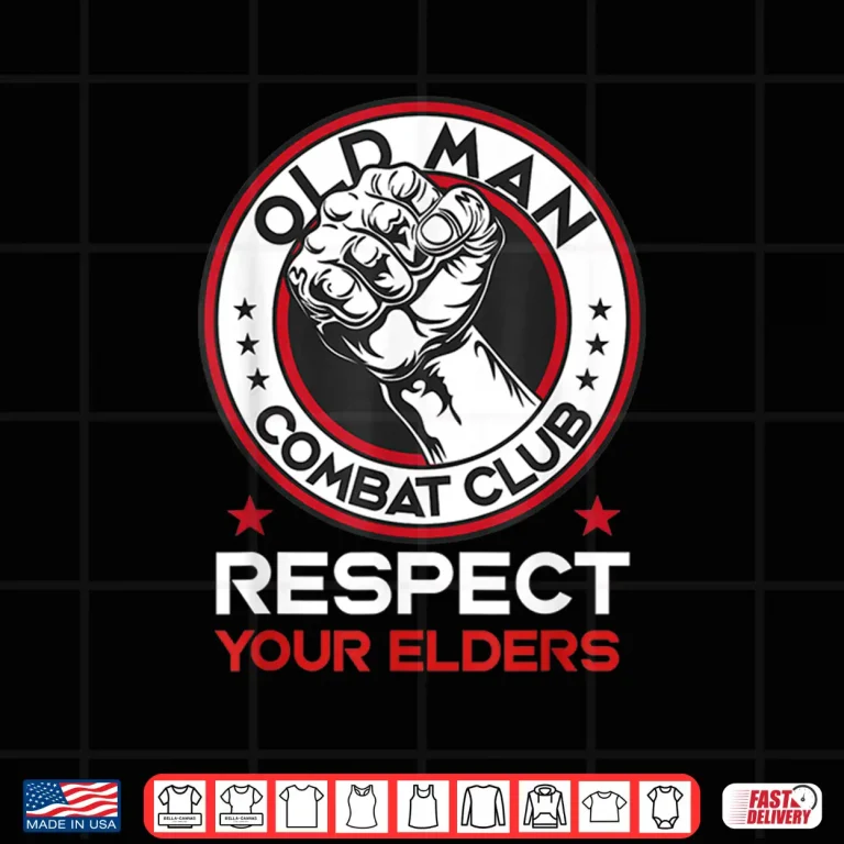 Design Respect Your Elders Old Person BJJ Combat Club MMA Humor Shirt