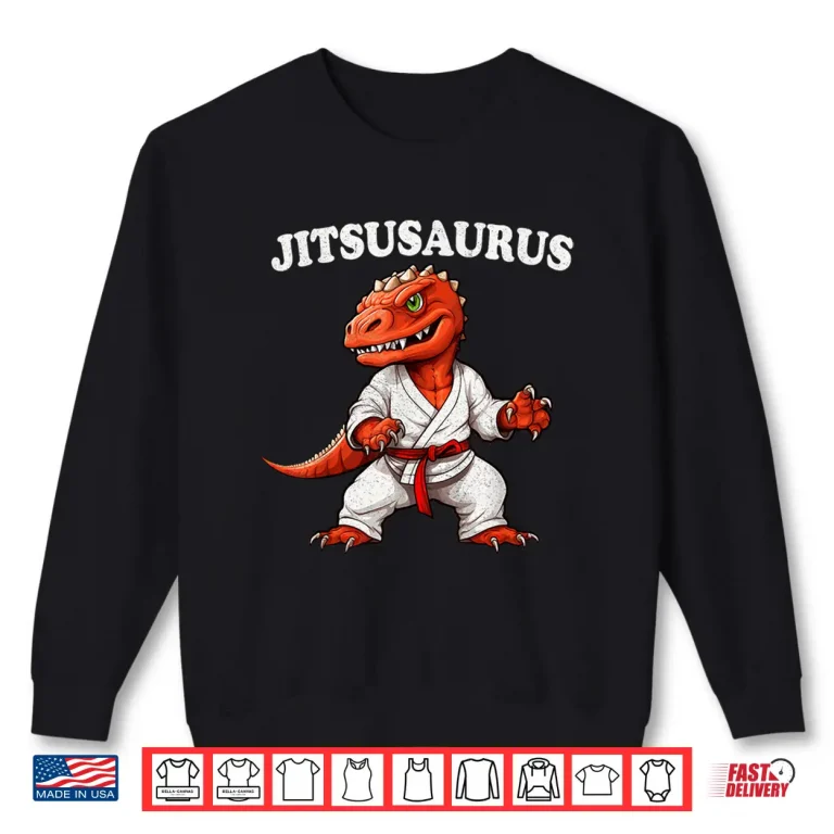 Sweatshirt Trex Brazilian Martial Arts Jitsusaurus Jiu Jitsu MMA Humor Shirt