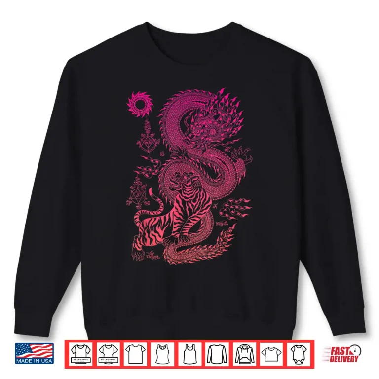 Sweatshirt Tiger Dragon Traditional Thailand Art Muay Thai MMA Shirt