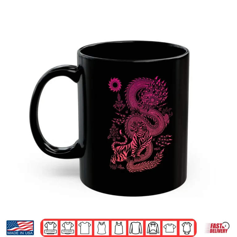 Mug Tiger Dragon Traditional Thailand Art Muay Thai MMA Shirt