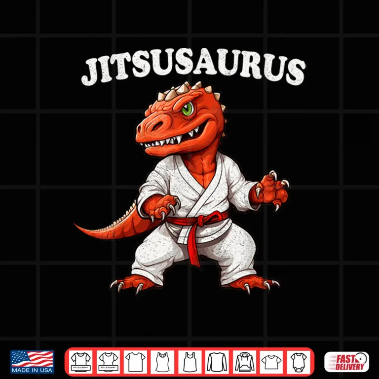 Design Trex Brazilian Martial Arts Jitsusaurus Jiu Jitsu MMA Humor Shirt