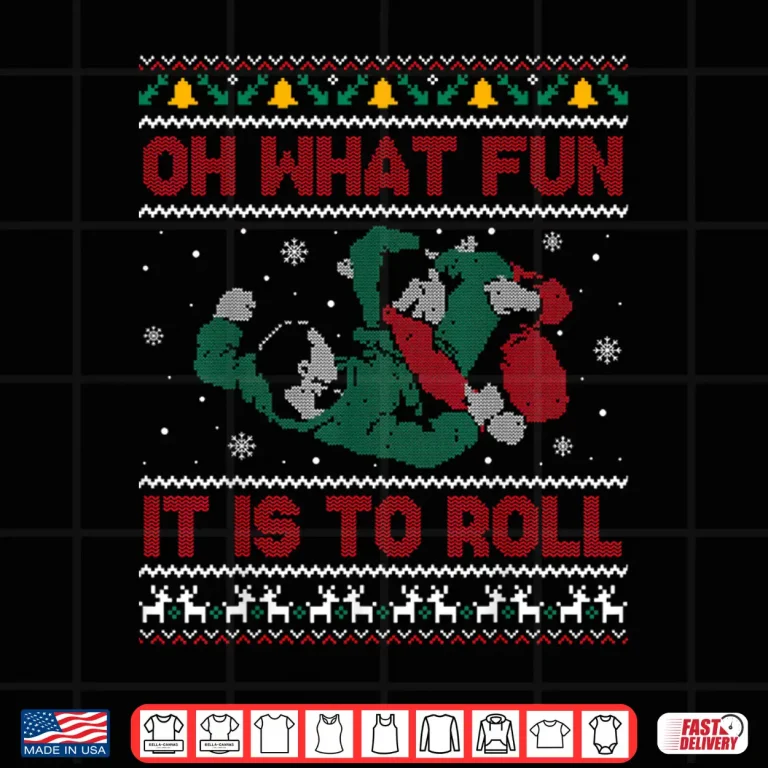 Design Ugly Christmas Sweater Jiu Jitsu MMA Holiday Humor Funny Shirt