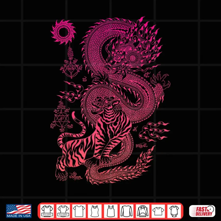 Design Tiger Dragon Traditional Thailand Art Muay Thai MMA Shirt