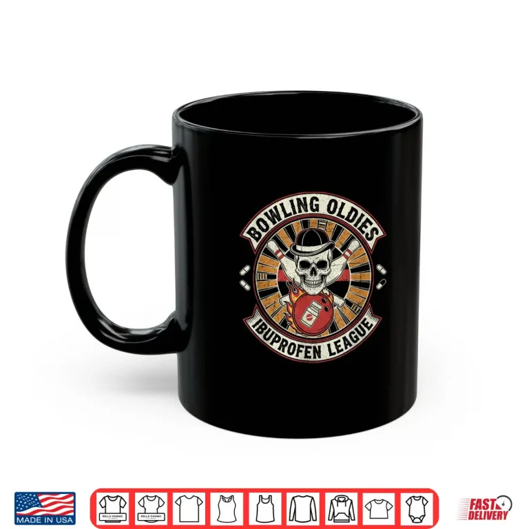Mug Bowling Oldies Ibuprofin League Funny Ten Pin Bowling Shirt