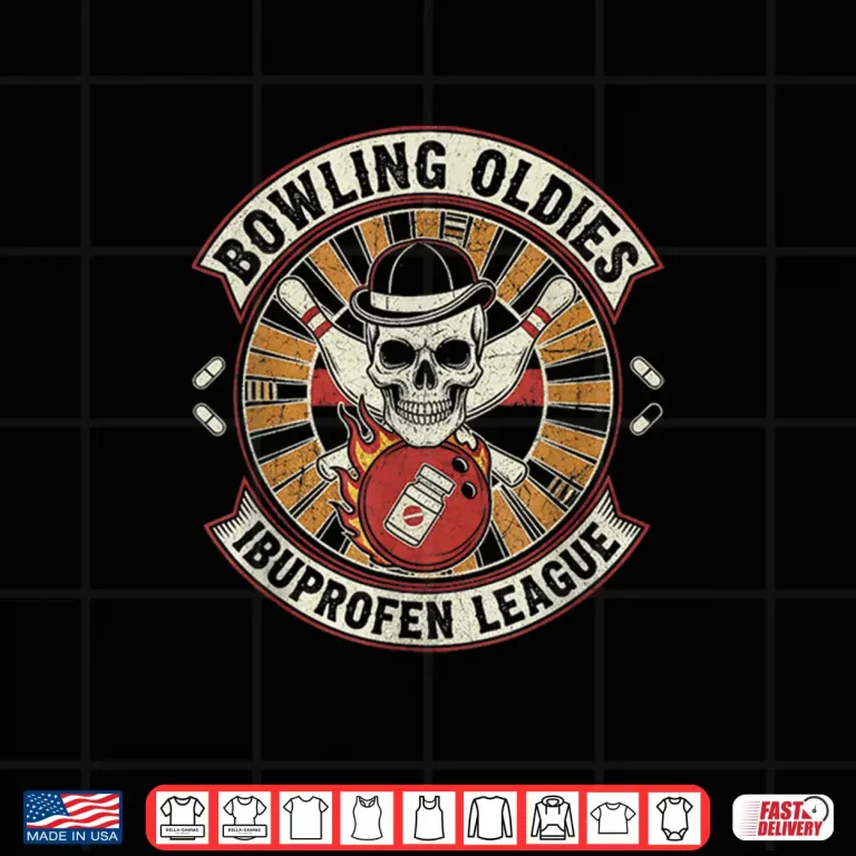 Design Bowling Oldies Ibuprofin League Funny Ten Pin Bowling Shirt