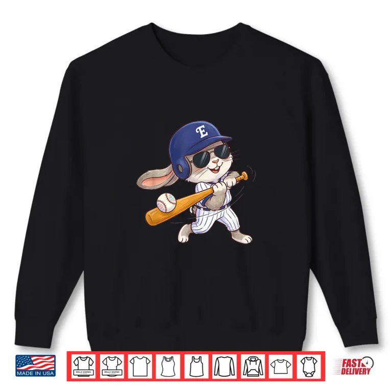 Sweatshirt Baseball Easter Eggs Bunny Boys Kids Easter Bunny Easter Shirt