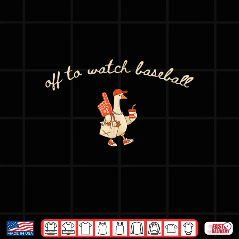 Design Fun Off to Watch Baseball Goose Game Day Sport Player Coach Shirt