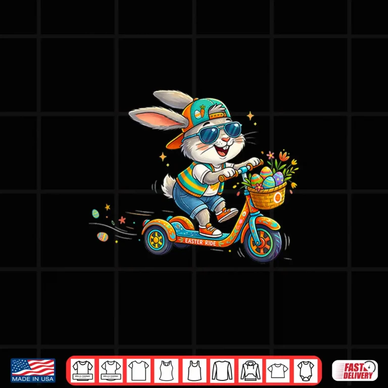 Design Scooter Easter Eggs Bunny Boys Kids Easter Bunny Easter Shirt