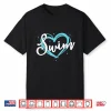 Blue Heart Lover Swim Team Swimmer Gift Professional Shirt