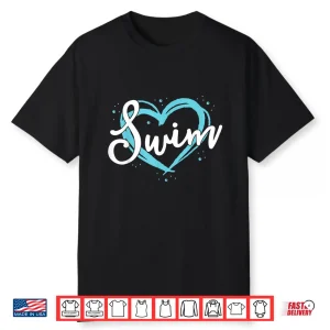 Blue Heart Lover Swim Team Swimmer Gift Professional Shirt