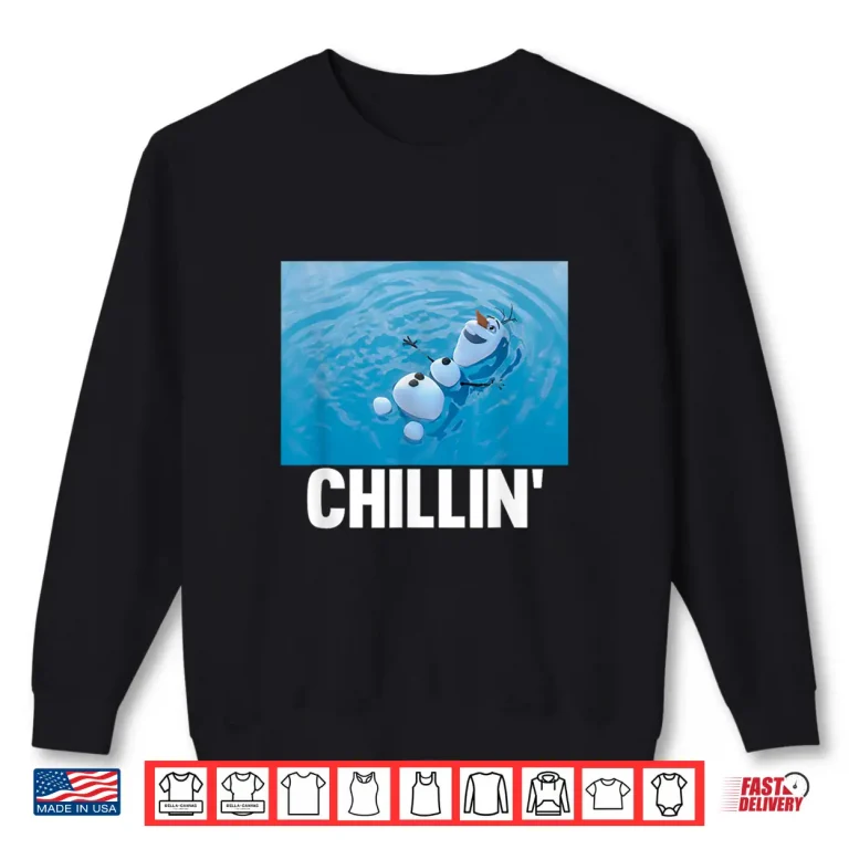 Sweatshirt Chillin Olaf Swimming Shot Disney Frozen Character Graphic Shirt