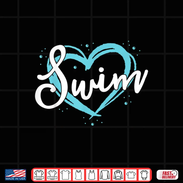 Design Blue Heart Lover Swim Team Swimmer Gift Professional Shirt