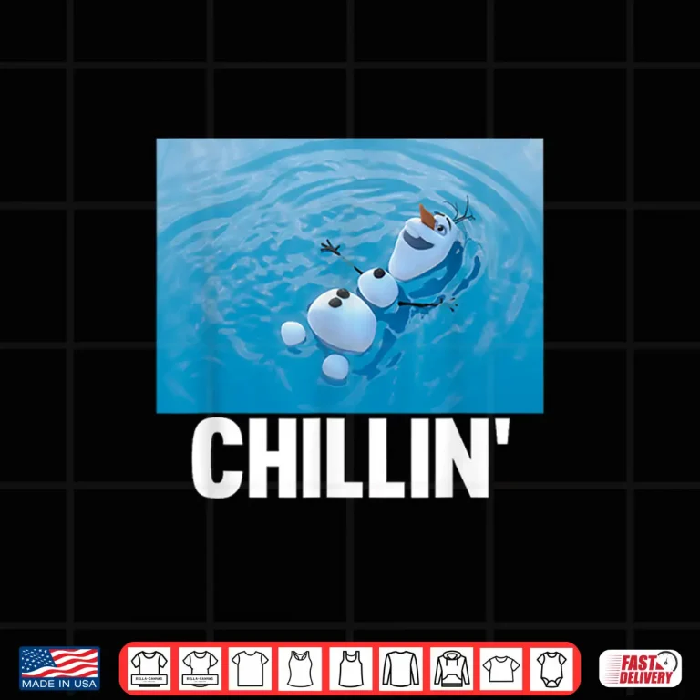 Design Chillin Olaf Swimming Shot Disney Frozen Character Graphic Shirt