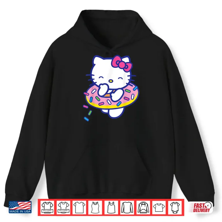 Hoodie Donut Sprinkles Floaty Hello Kitty Summer Swimming Character Shirt