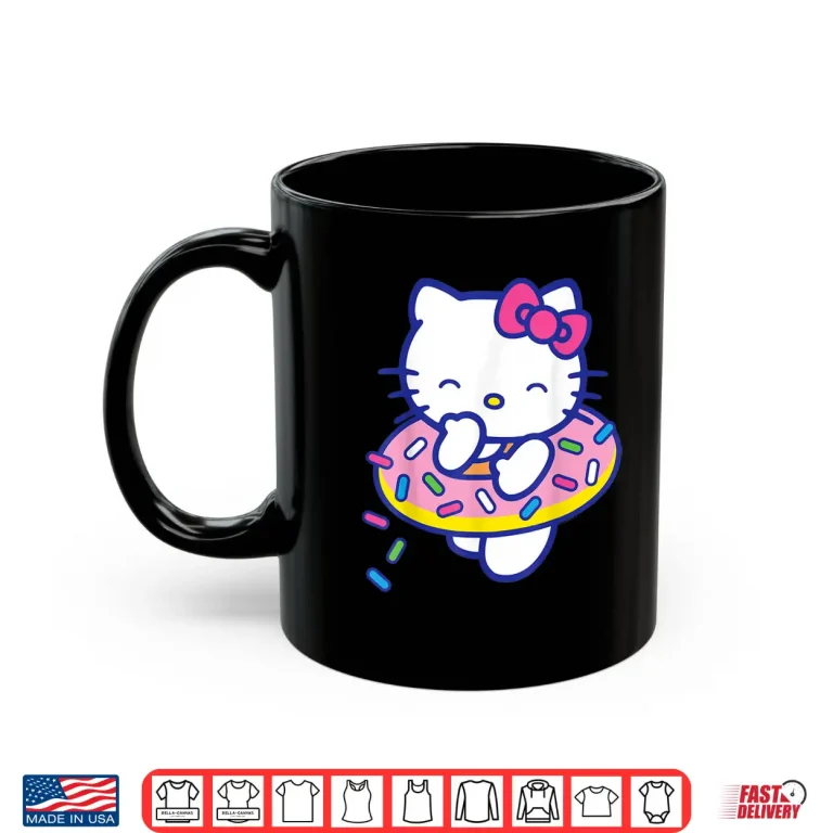 Mug Donut Sprinkles Floaty Hello Kitty Summer Swimming Character Shirt