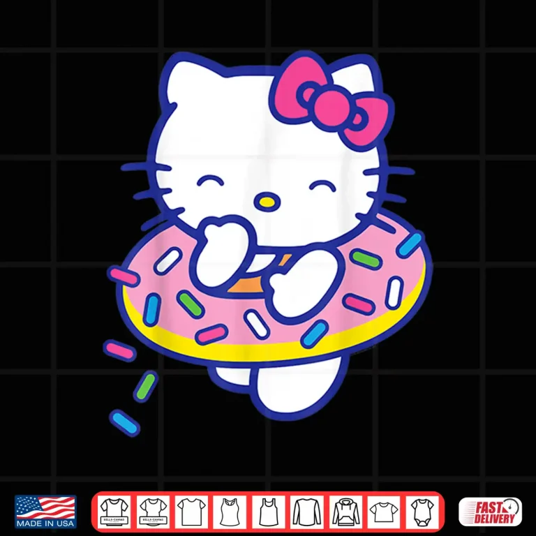 Design Donut Sprinkles Floaty Hello Kitty Summer Swimming Character Shirt