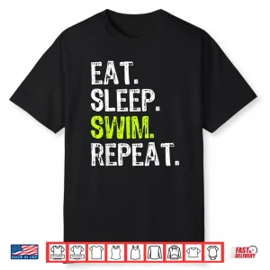 Eat Sleep Swim Repeat Swimming Swimmer Professional Christmas Shirt