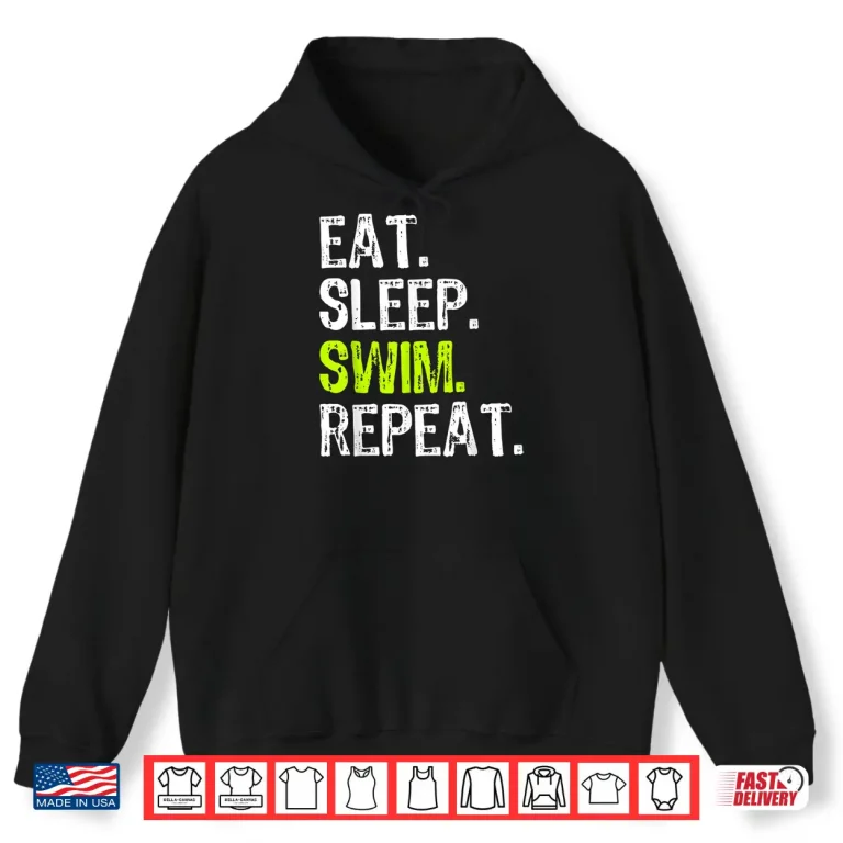 Hoodie Eat Sleep Swim Repeat Swimming Swimmer Professional Christmas Shirt