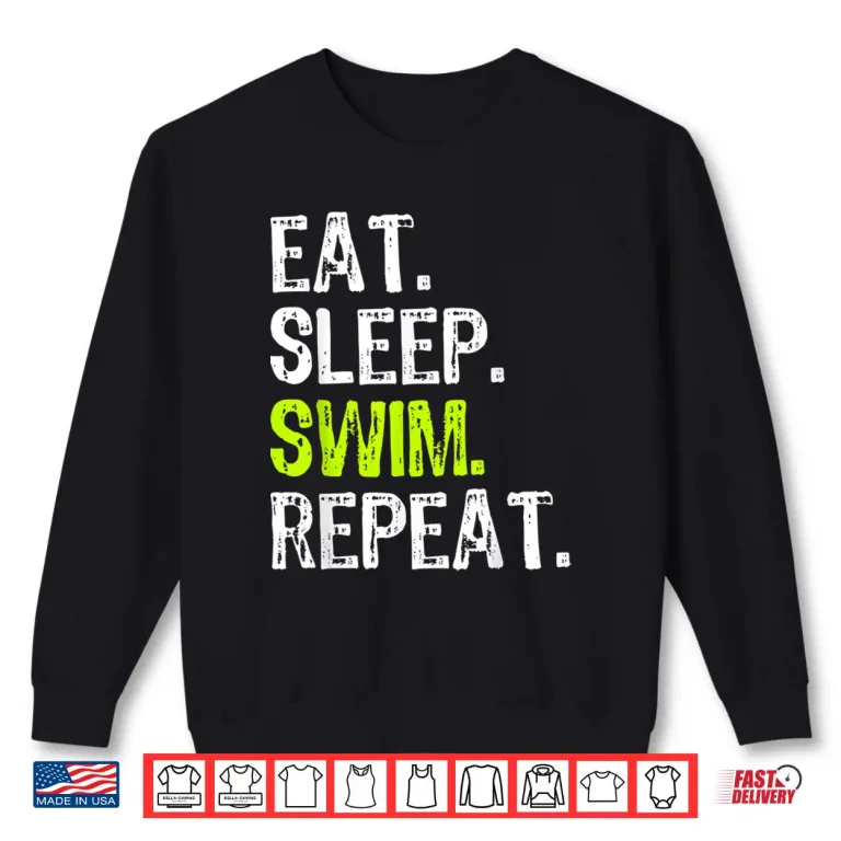 Sweatshirt Eat Sleep Swim Repeat Swimming Swimmer Professional Christmas Shirt