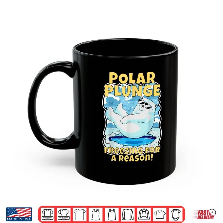 Mug Freezing For A Reason Cool Polar Bear Polar Plunge Swimming Shirt