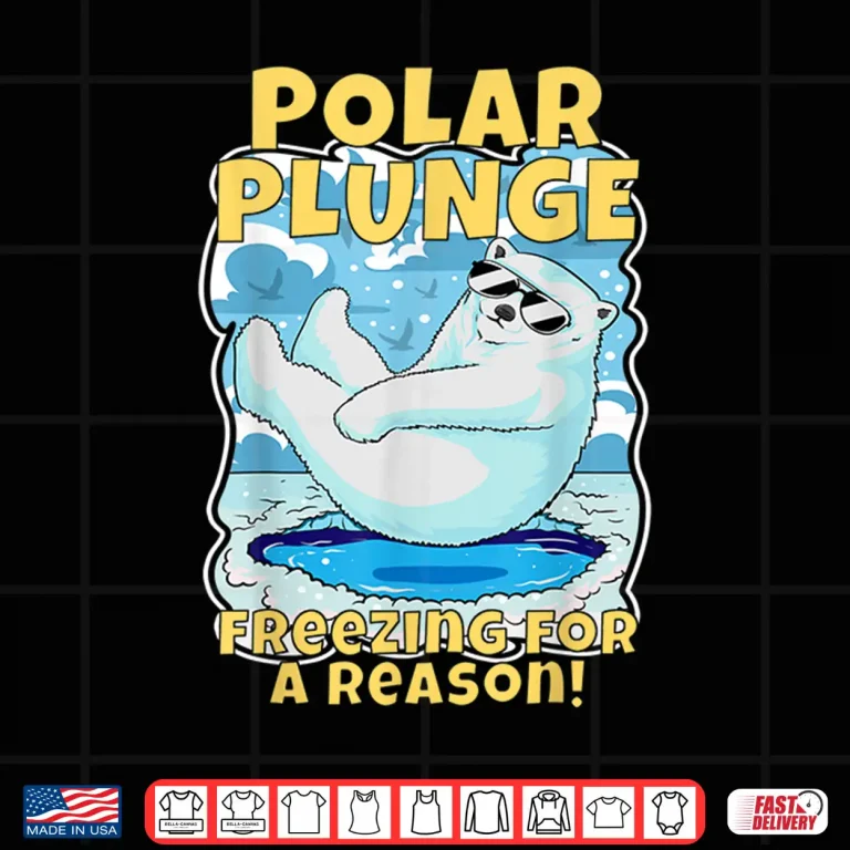 Design Freezing For A Reason Cool Polar Bear Polar Plunge Swimming Shirt