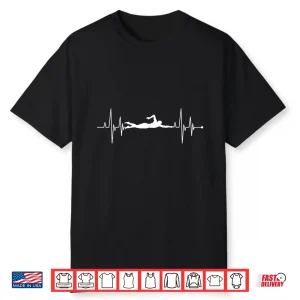 Heartbeat Pulse Swimming Swimmer Professional Athletic Shirt