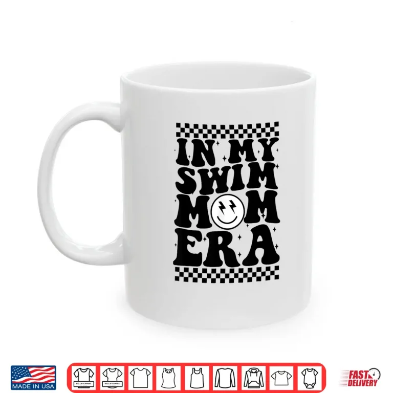 Mug In My Era Groovy Swim Mom Parent Identity Retro Shirt